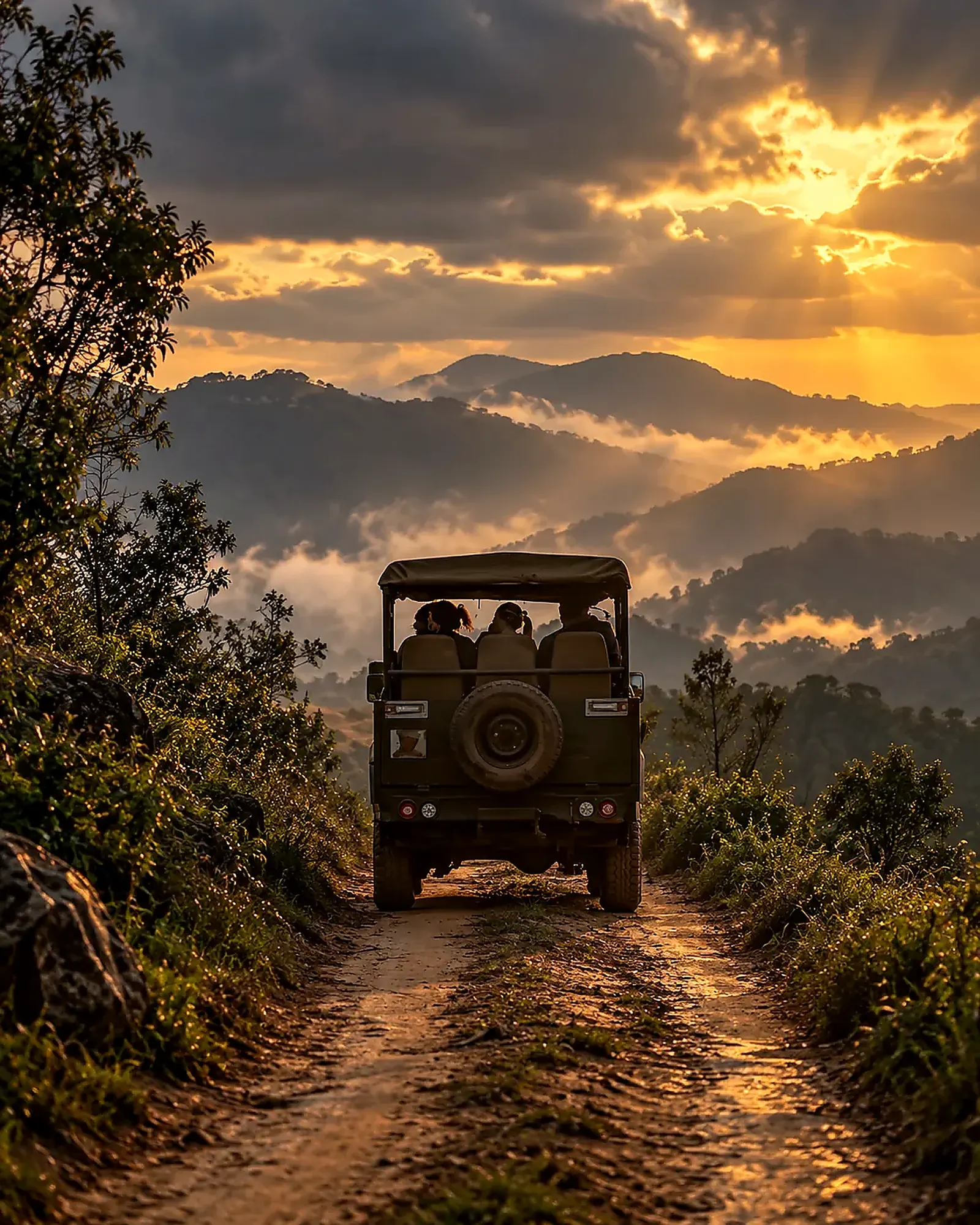 Forest trail to hillside villages