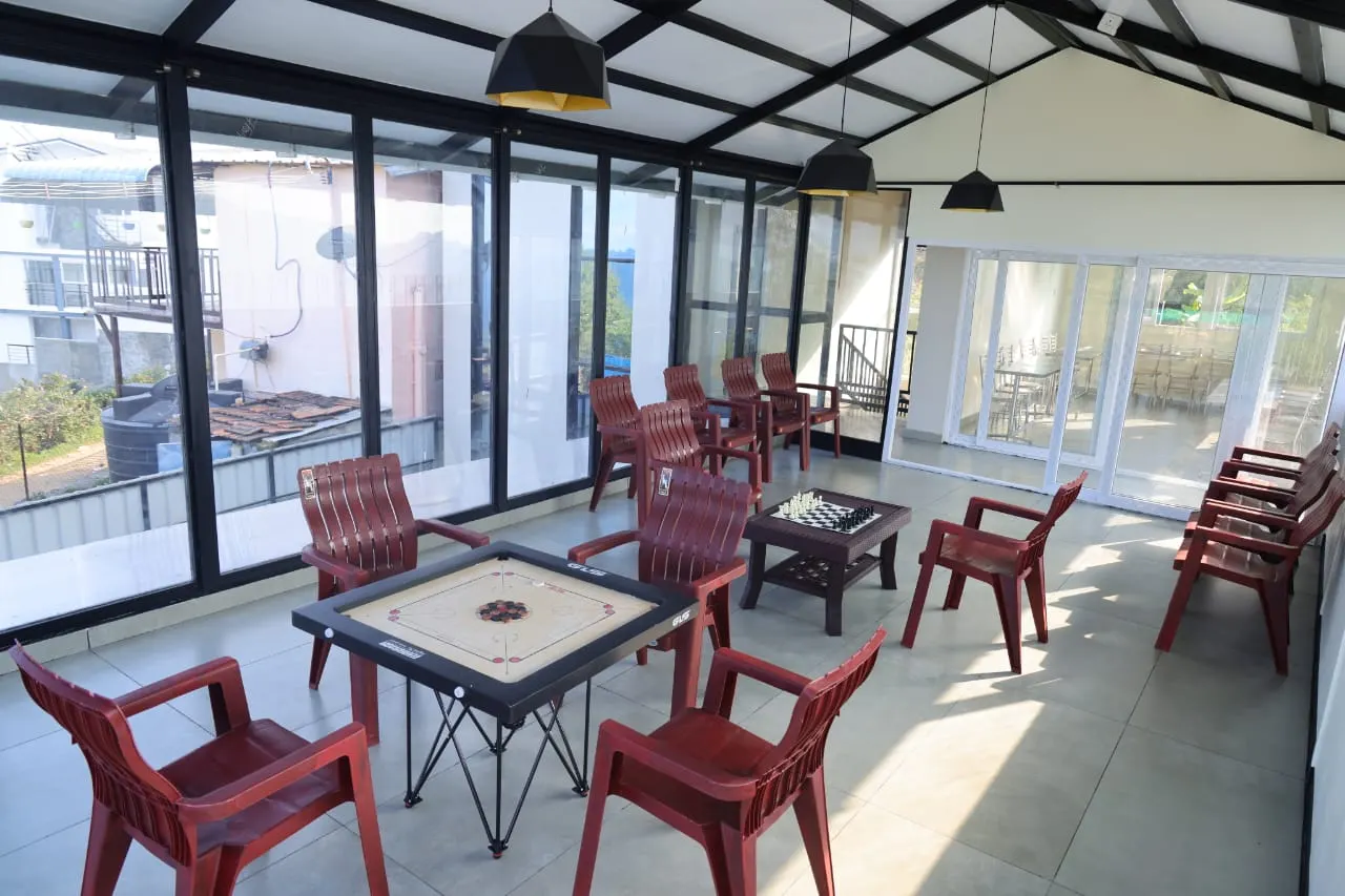 Indoor game lounge at a Kodaikanal group stay
