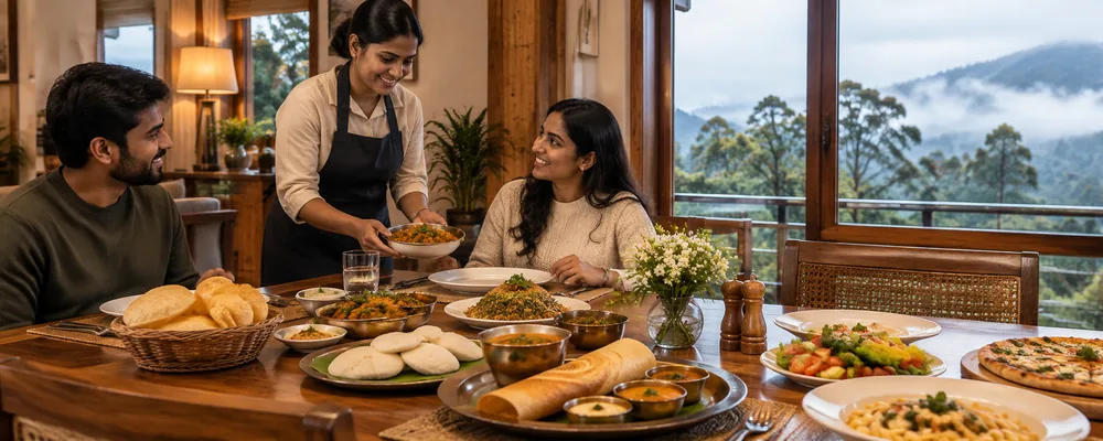 Multi-cuisine dining service at a Kodaikanal hotel property