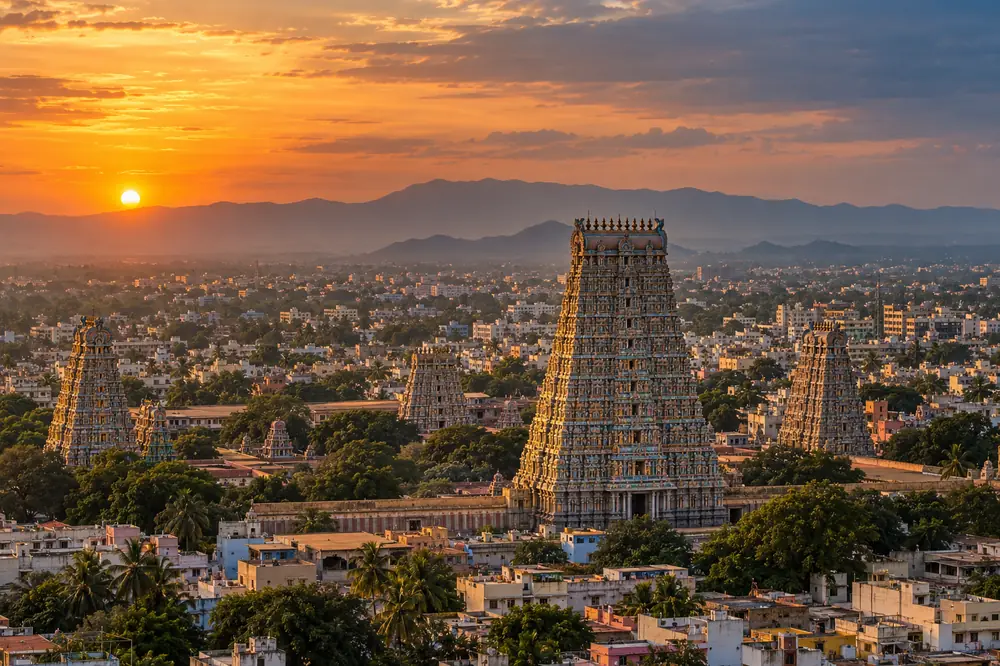 Madurai skyline on the way to Kodaikanal