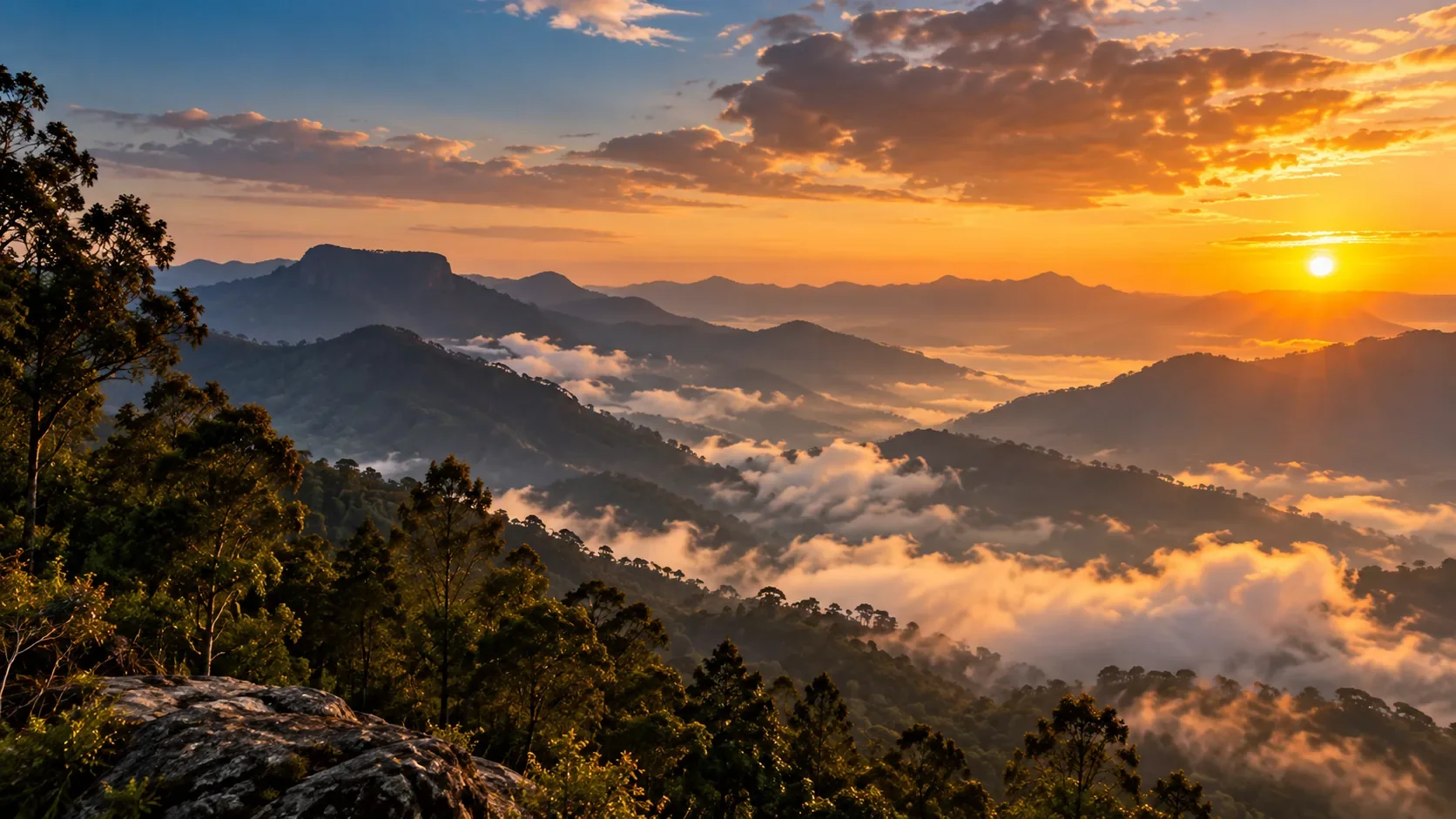 Kodai Lake at sunrise, Kodaikanal